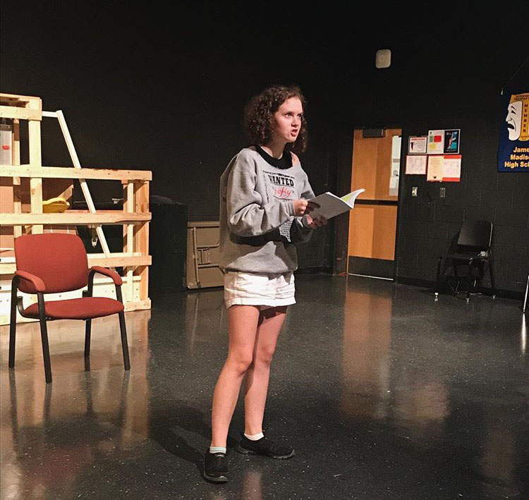 Reed practices one of her monologues as Lady Macbeth for the upcoming show.